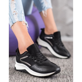 SHELOVET Klasične crne tenisice crna siva 1