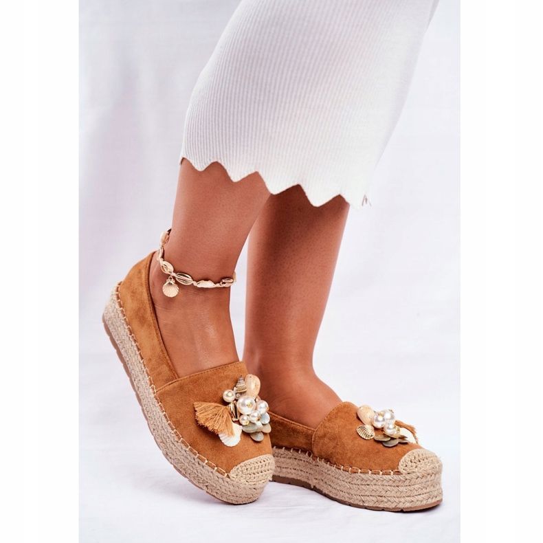 PS1 Ženske espadrile na platnenoj platformi Camel Denver smeđa 1