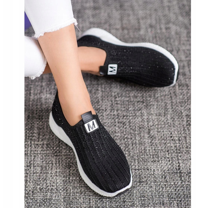 SHELOVET Crne cipele s kristalima crno 2