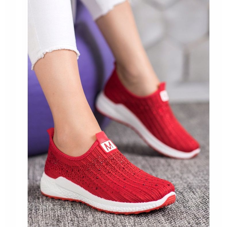 SHELOVET Crvene cipele s kristalima crvena 1