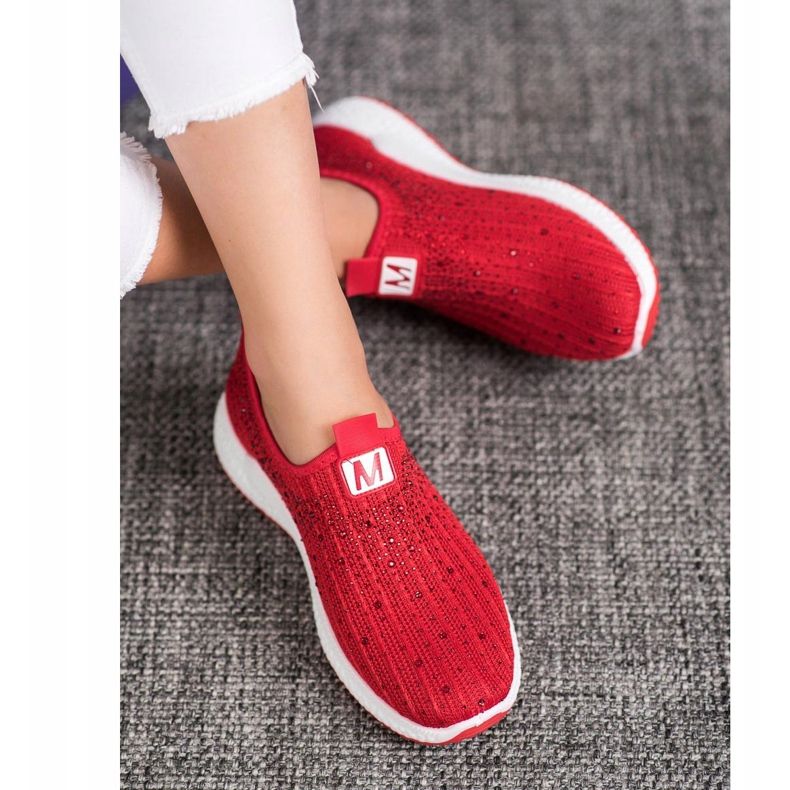 SHELOVET Crvene cipele s kristalima crvena 2