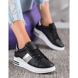 SHELOVET Tenisice od eko kože crno 1