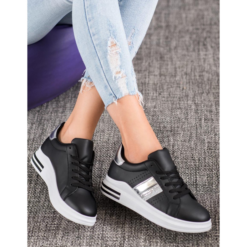 SHELOVET Tenisice od eko kože crna 2