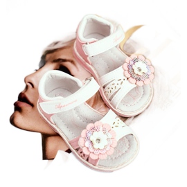 Apawwa Dječje sandale s Velcro Flower Pink Mino bijela ružičasta 1