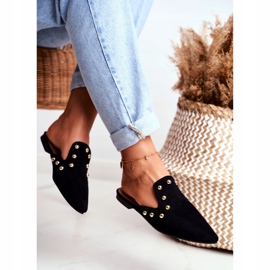 Lu Boo ženske crne antilop sandale Seniorita crna 2