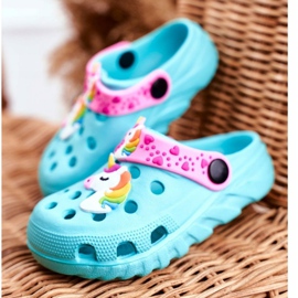 Bona Dječje papuče pjene Crocs Blue Unicorn Lily ljubičasta plava 1
