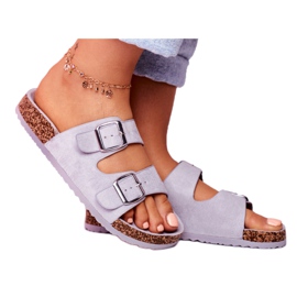 EVE Ženske papuče na plutu s kopčama Grey Si Senor siva 4