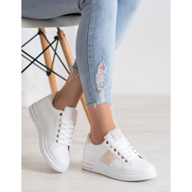 RTX WALK Tenisice s umetcima u bež boji bijela ružičasta 1