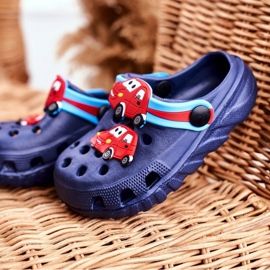 PB2 Dječje papuče pjene Crocs Navy Blue Cars Bruno mornarsko plava 1
