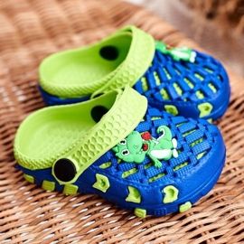 Dječje papuče Foam Crocs Navy Blue Crocodile Casper plava žuta boja 1
