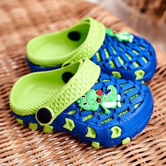 Dječje papuče Foam Crocs Navy Blue Crocodile Casper plava žuta boja 1