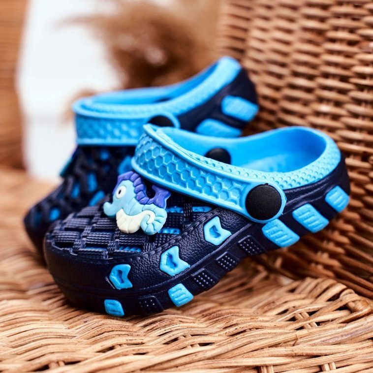 Dječje papuče Foam Crocs Black Seahorse Casper crno plava 1