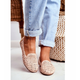 Ženske balerinke Lu Boo pletene bež 4Ever 1