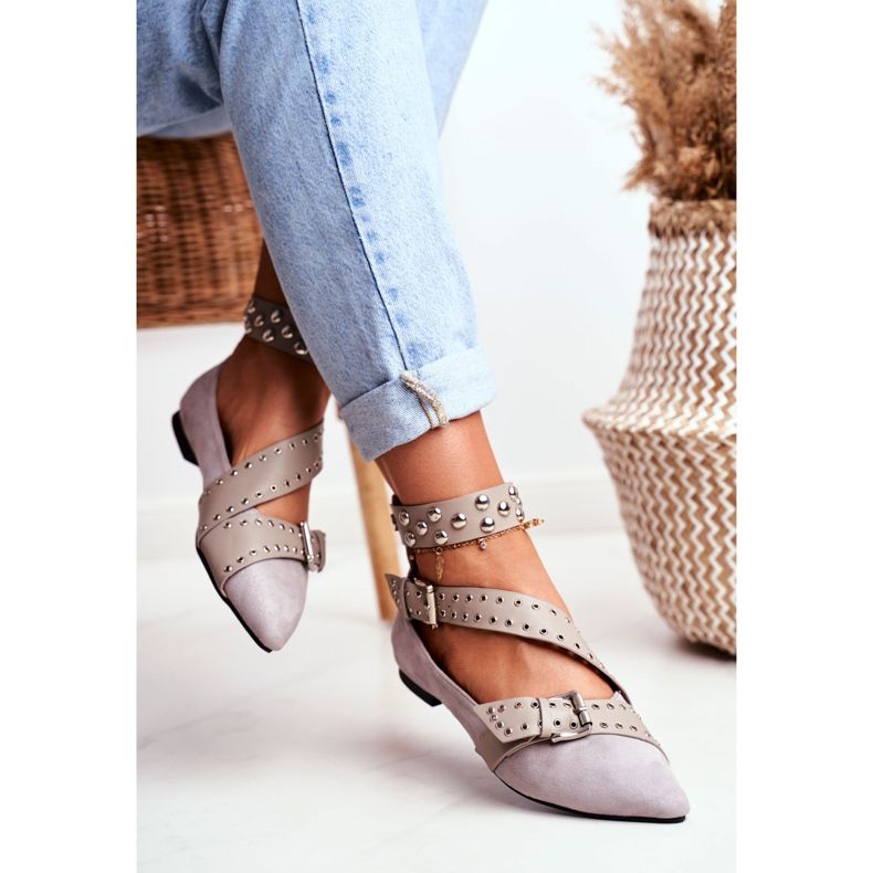 Lu Boo balerina u špic prugama zakovice Siva Esteria 2