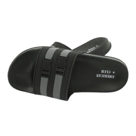 American Club Američke NH15 muške papuče za bazen s dvije pruge za muškarce crno siva 3