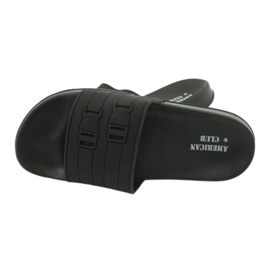 American Club Američke NH15 muške papuče za bazen s dvije pruge za muškarce crno 3