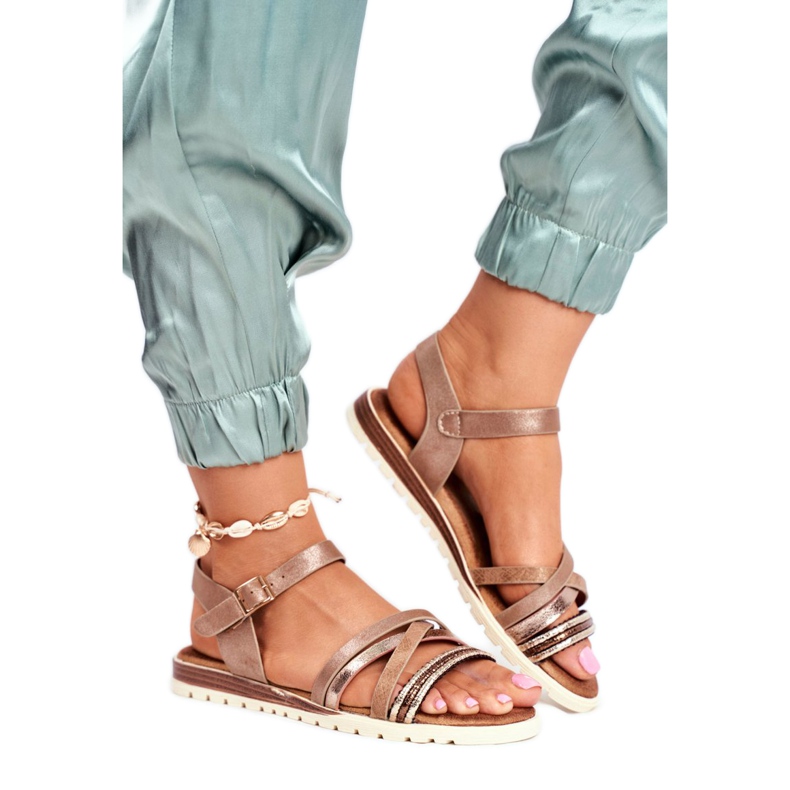 EVE Ženske sandale ravno smeđe Replay smeđa žuta boja 2