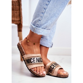 EVento Ženske BeNice bež japanke na plutu sa kamenčićima 1