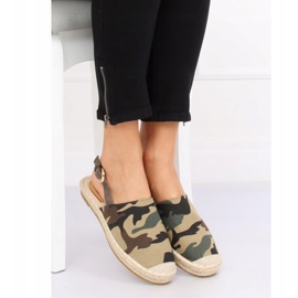 Espadrile s kamufonom s otvorenom petom HH-119 Camouflage zelena 1