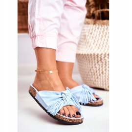 BUGO Ženske plave papuče na marini od pluta plava 2