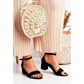 BUGO Ženske crne sandale od antilopa Oh Baby! crna 1