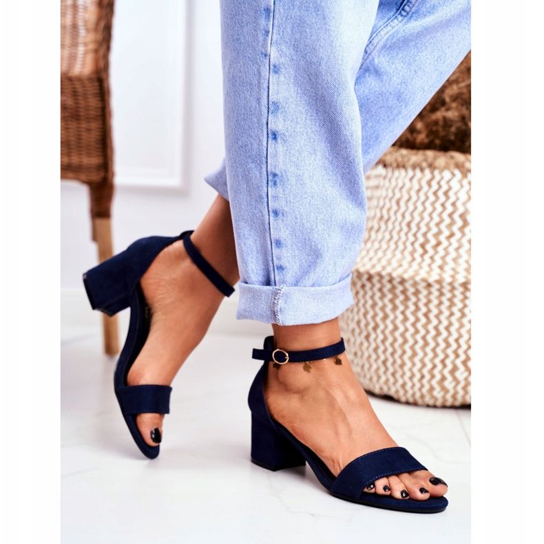 BUGO Ženske sandale Suede Navy Blue Oh Baby! tamnoplava 2