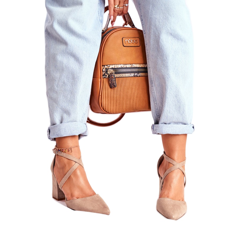 SEA Ženske pumpe na peti u špicu bež prometu 2