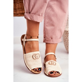 Ženske ravne sandale u bež boji Lu Boo pletene Felicia 2