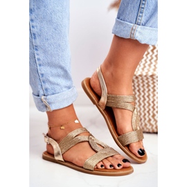 BUGO Ženske ravne sandale Rachel zlatni 2