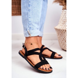 BUGO Ženske sandale ravne crne Rachel crno 1