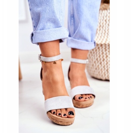 PS1 Ženske sandale na klin Grey MarryMe siva 2