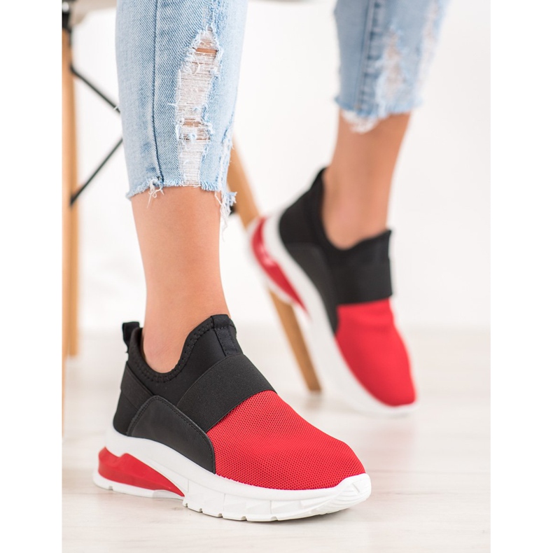 SHELOVET Sportske tenisice crno crvena 2