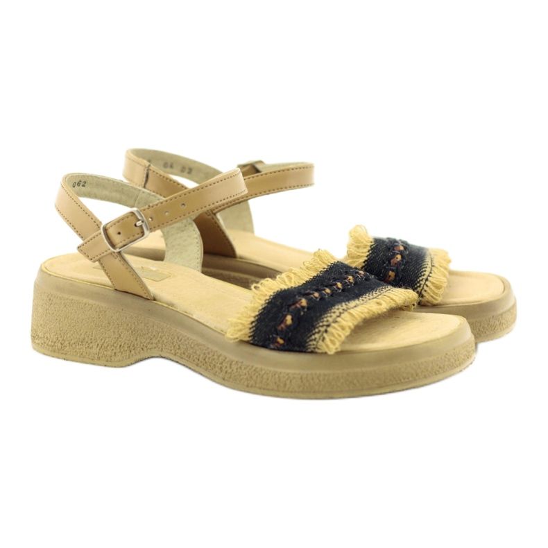 Eldam Sandale za djevojčice na platformi smeđa crna 4