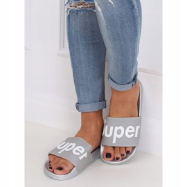 Sive i srebrne ženske papuče CK110 Srebrne siva 1