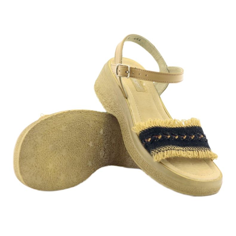 Eldam Sandale za djevojčice na platformi smeđa crno 3