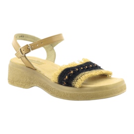 Eldam Sandale za djevojčice na platformi smeđa crna 1