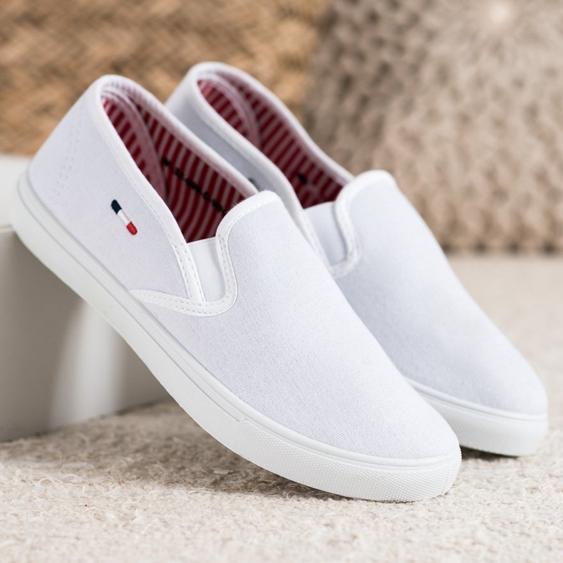 SHELOVET Bijele tenisice od tekstila bijela 1