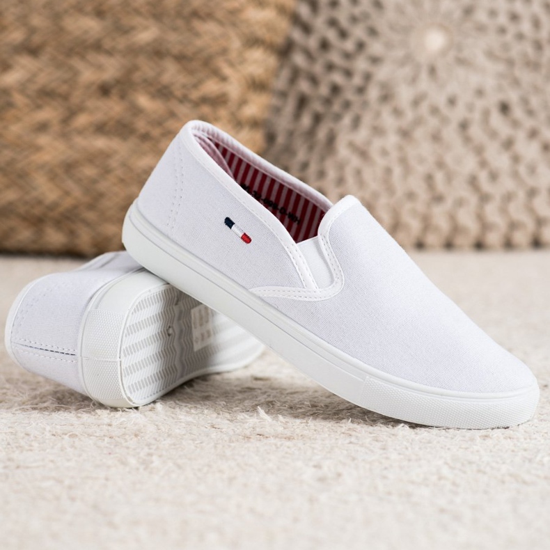 SHELOVET Bijele tenisice od tekstila bijela 2