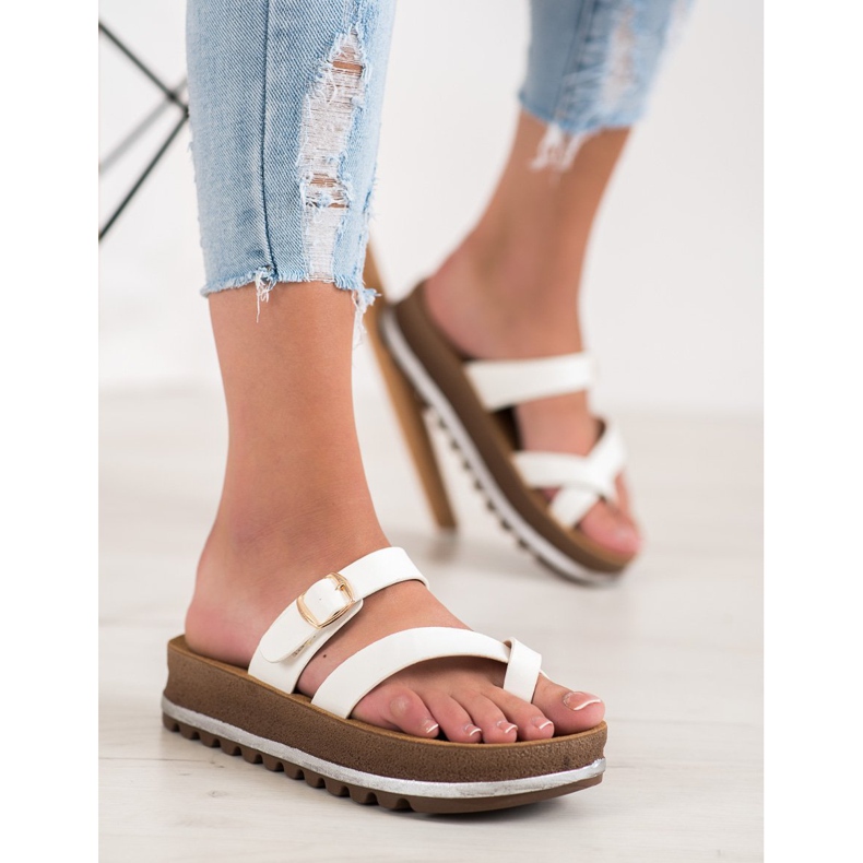 Comer Papuče na modnoj platformi bijela 2