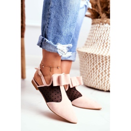 Lu Boo ženske balerine mašne Mule Pink Domino ružičasta 1