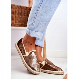 Ženske espadrile Big Star Iridescent Sequins Gold DD274A161 zlatni 1