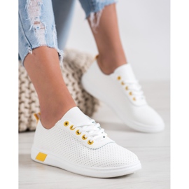 SHELOVET Ažurne tenisice s eko kožom bijela 1