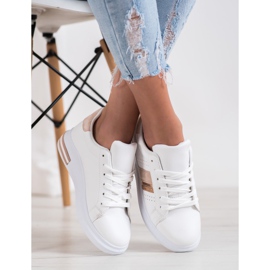 SHELOVET Tenisice s umetcima od antilopa bijela 2