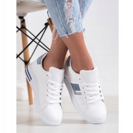 SHELOVET Tenisice s umetcima od antilopa bijela 2