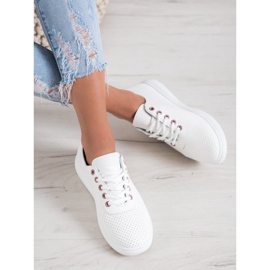 SHELOVET Ažurne tenisice s eko kožom bijela 1