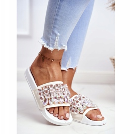 Ženske papuče Lu Boo Crystals White Bobbi bijela 1