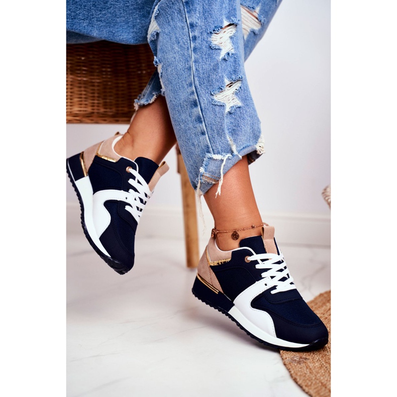 EVE Ženske sportske cipele Navy Blue Golden Clementine Elements bijela mornarsko plava zlatna 2