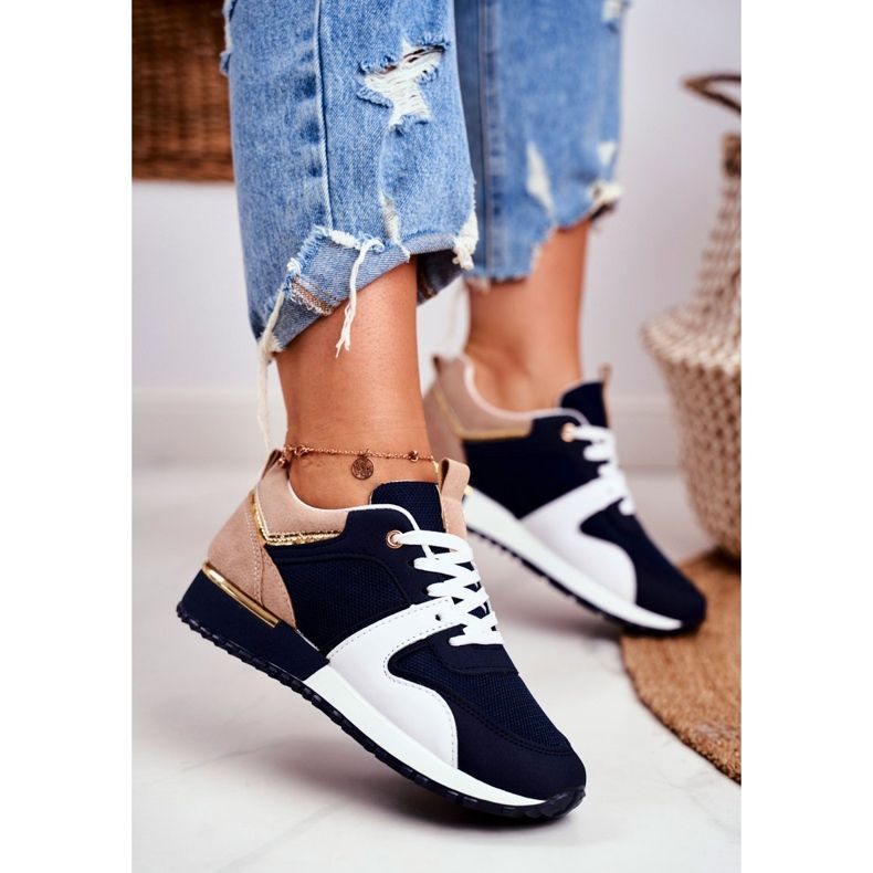 EVE Ženske sportske cipele Navy Blue Golden Clementine Elements bijela mornarsko plava zlatna 1