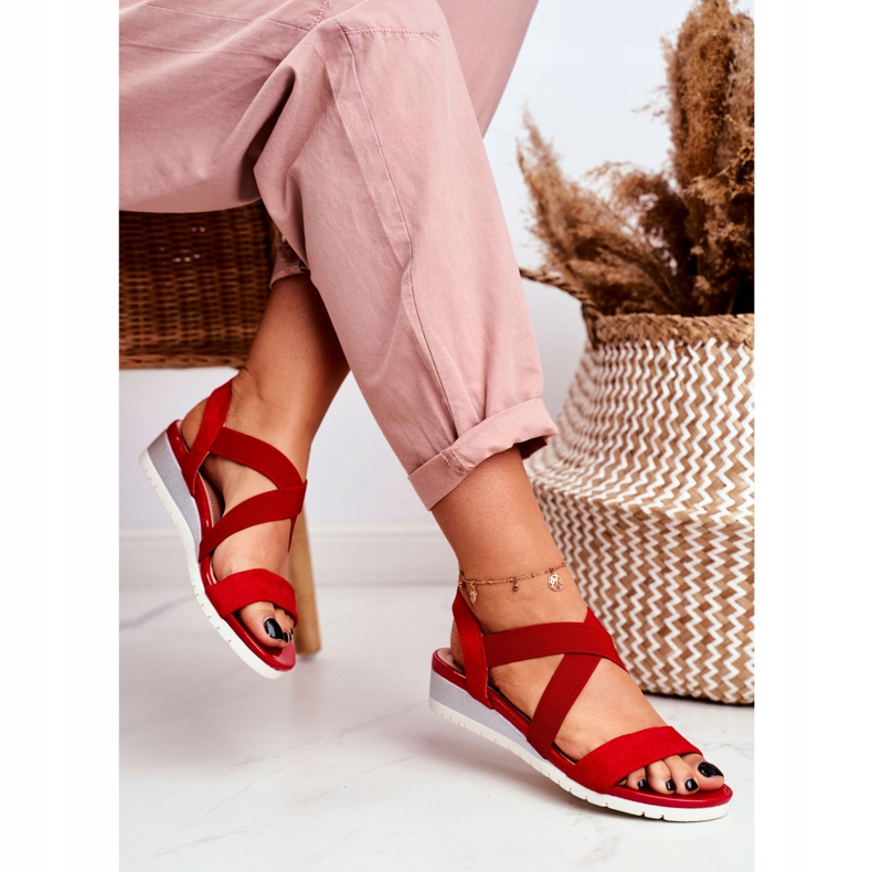 PS1 Ženske sandale na klin crvene klizaljke Harper crvena 2