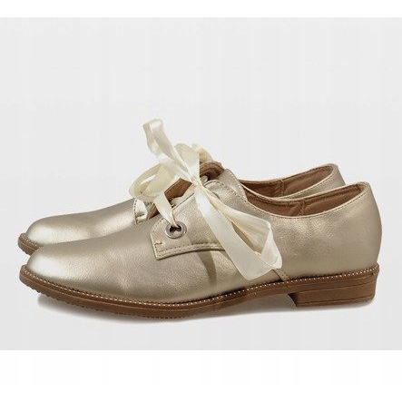 Zlatne cipele na vezanje 188-233 zlatni žuta boja 2